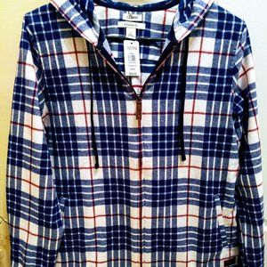 L.L.BEAN Plaid Zip Women's Hoodie